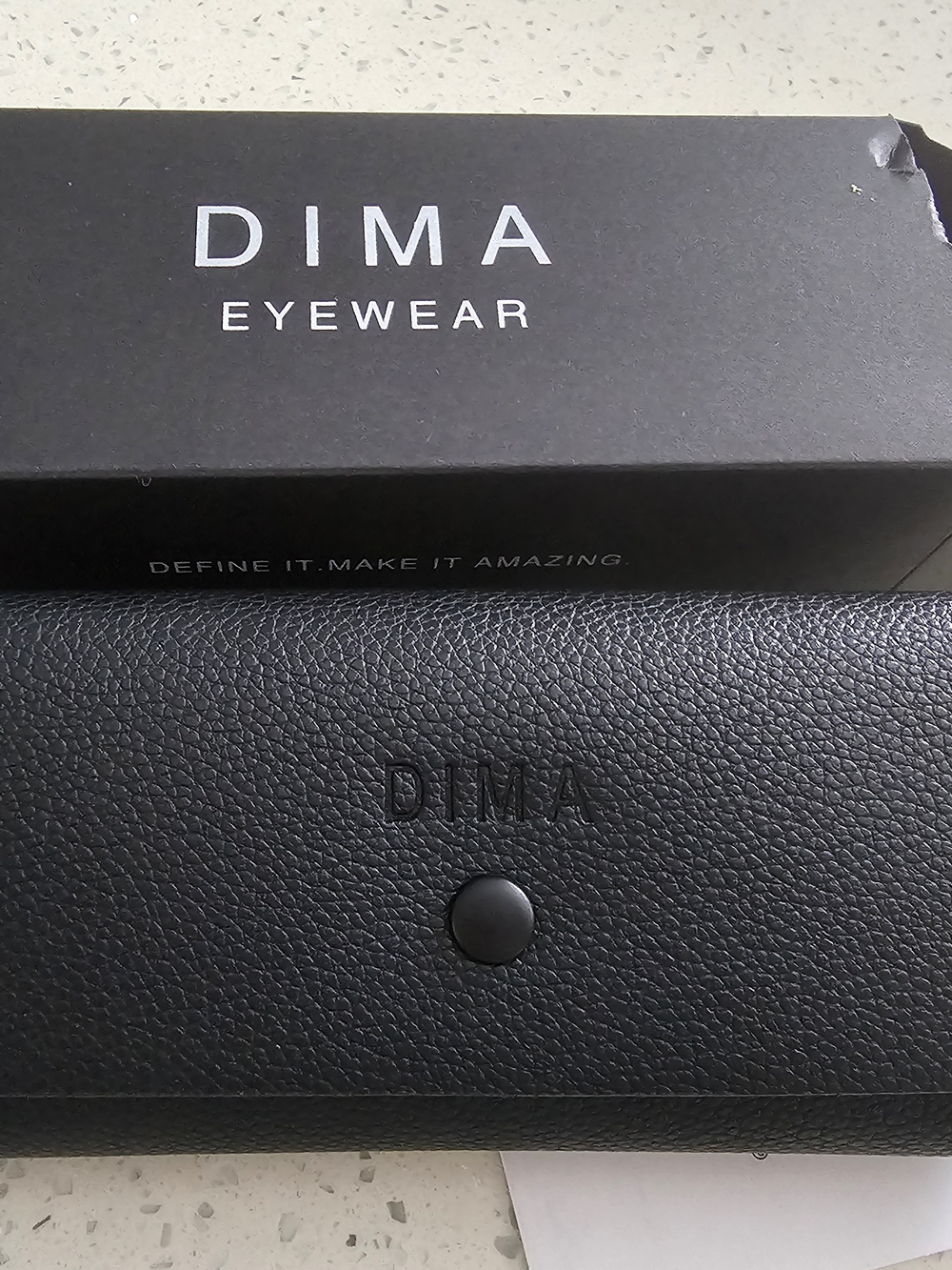 DIMA Eyewear Black Leatherette Glasses With Case